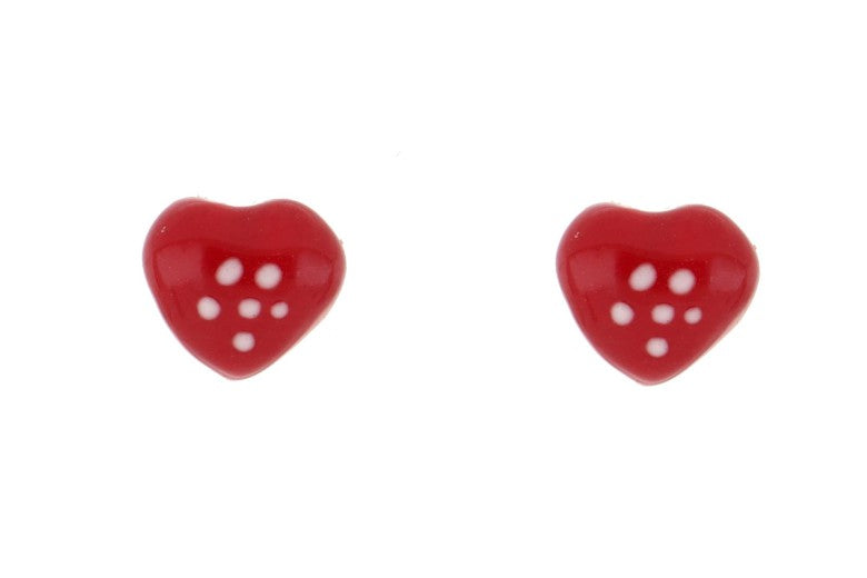Orecchini cuore bambina Urania Preziosi in argento smaltato ORBABY023RO