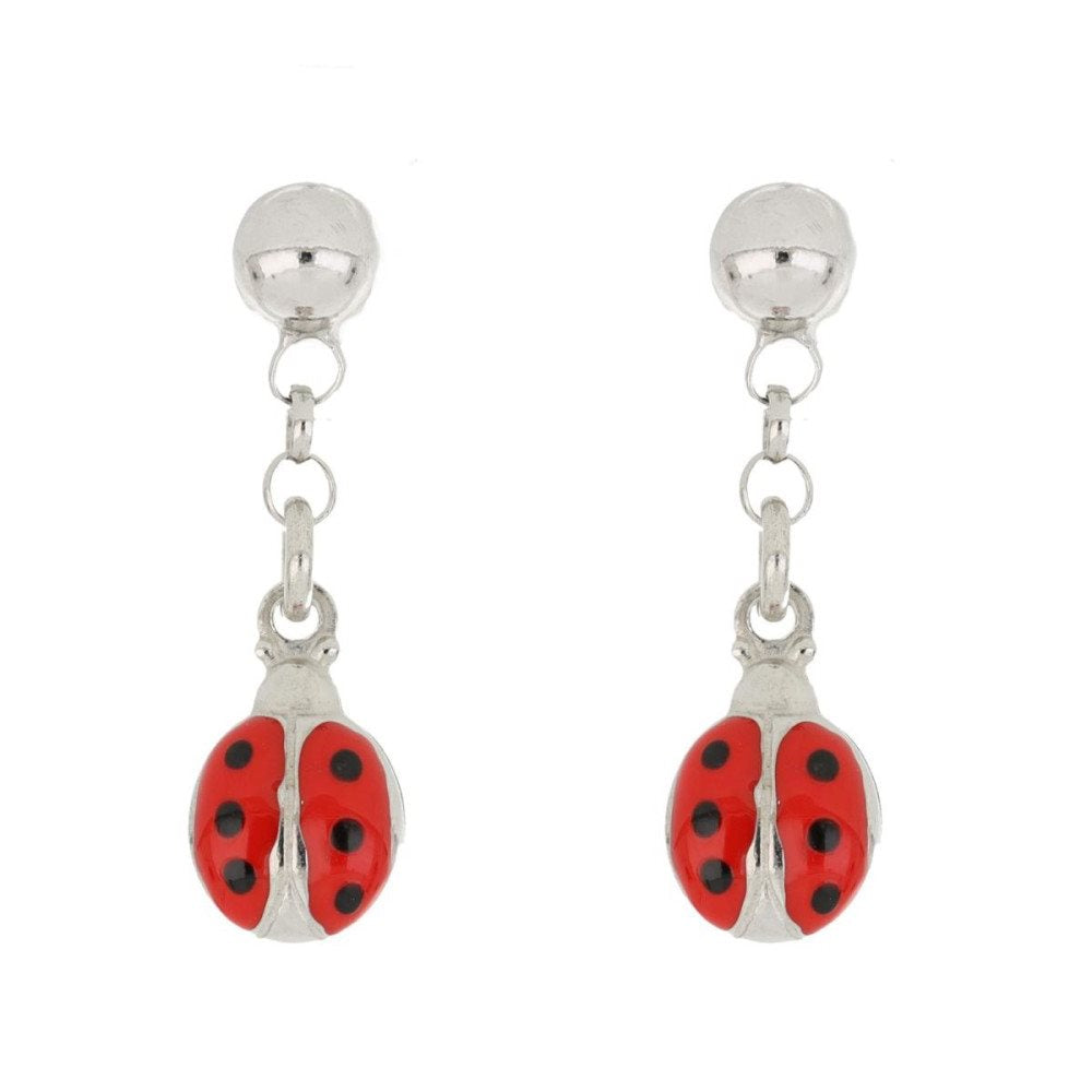 Orecchini coccinella bambina Urania Preziosi in argento smaltato ORBABY059BIS