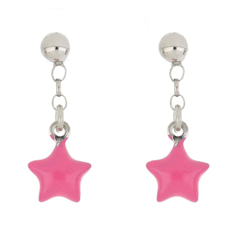 Orecchini pendenti stella bambina Urania Preziosi in argento smaltato ORBABY061FUX