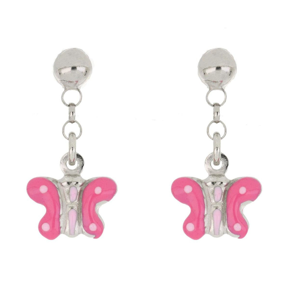 Orecchini pendenti farfalla bambina Urania Preziosi in argento smaltato ORBABY063FUX