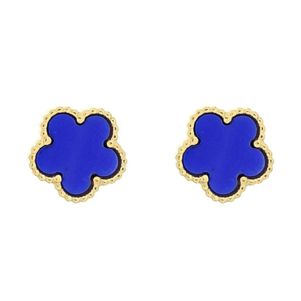 Orecchini a fiore donna Urania Preziosi Donnain acciaio dorato ORCAL1001BLU