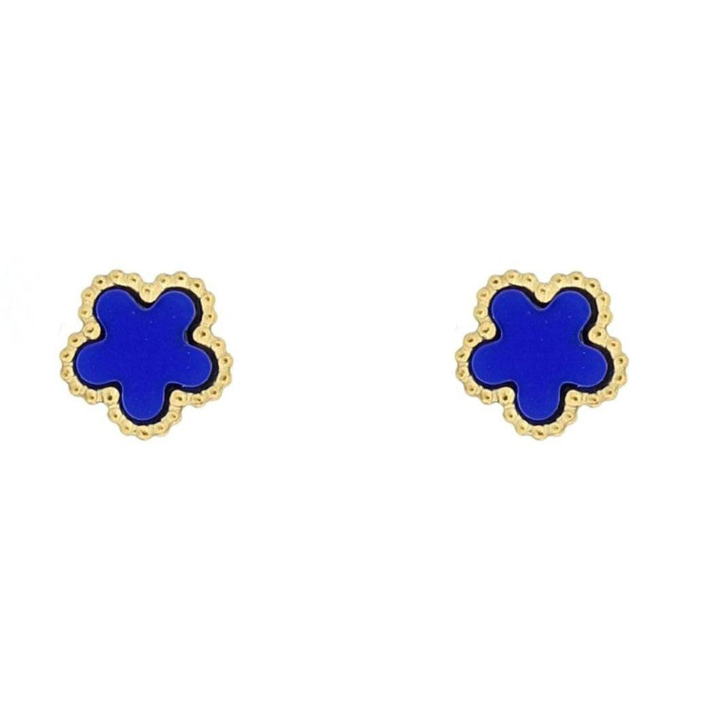 Orecchini a fiore donna Urania Preziosi in acciaio dorato ORCAL1002BLU