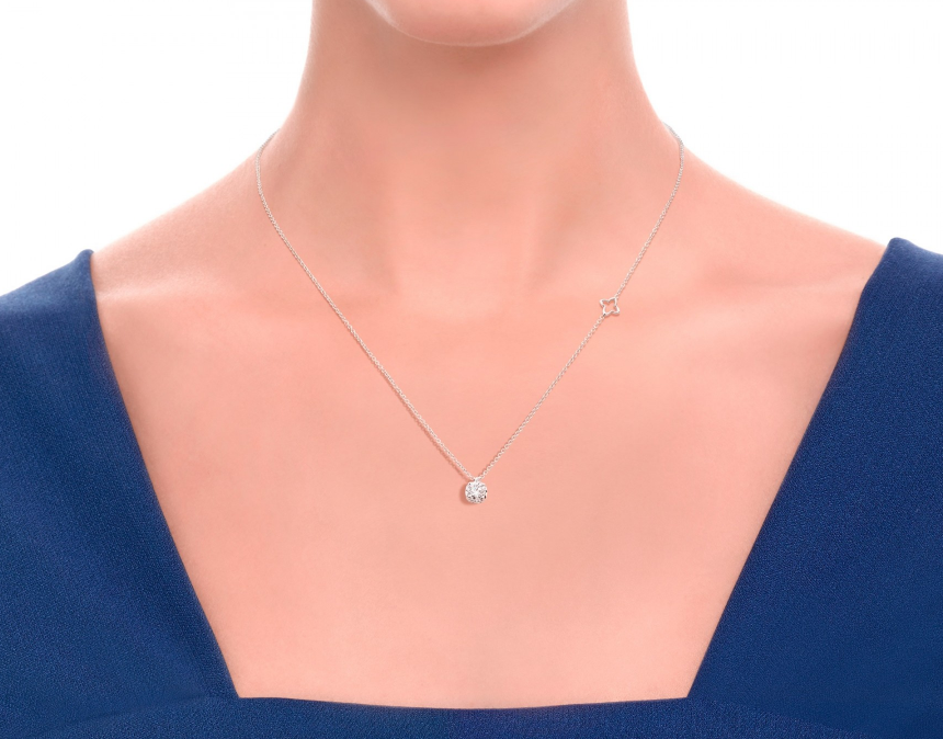 Collana punto luce donna Recarlo in oro bianco e diamante P01PX001/029Y-45