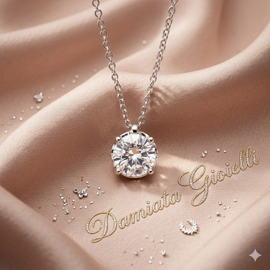Collana punto luce donna Recarlo in oro bianco e diamante P01PX001/029Y-45