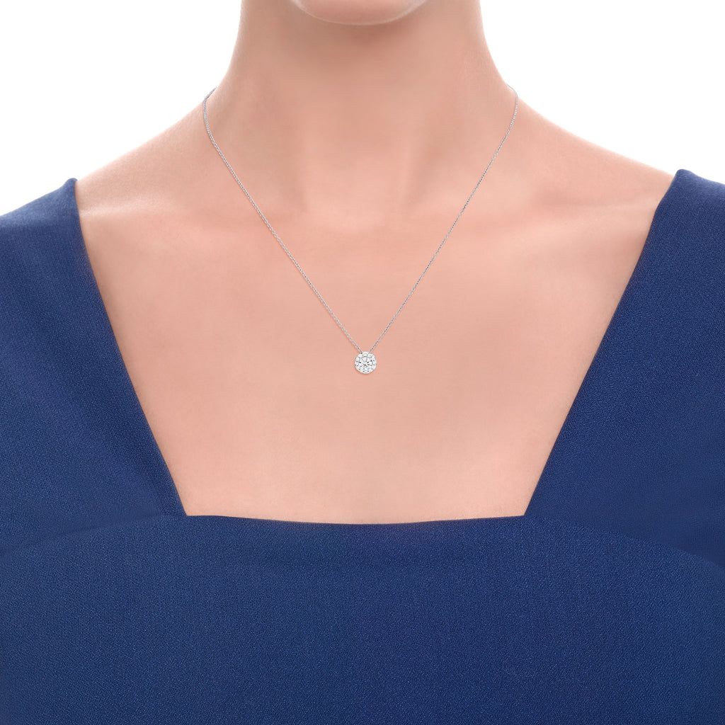 Collana punto luce donna Recarlo in oro bianco e diamanti P01SC018/024-45