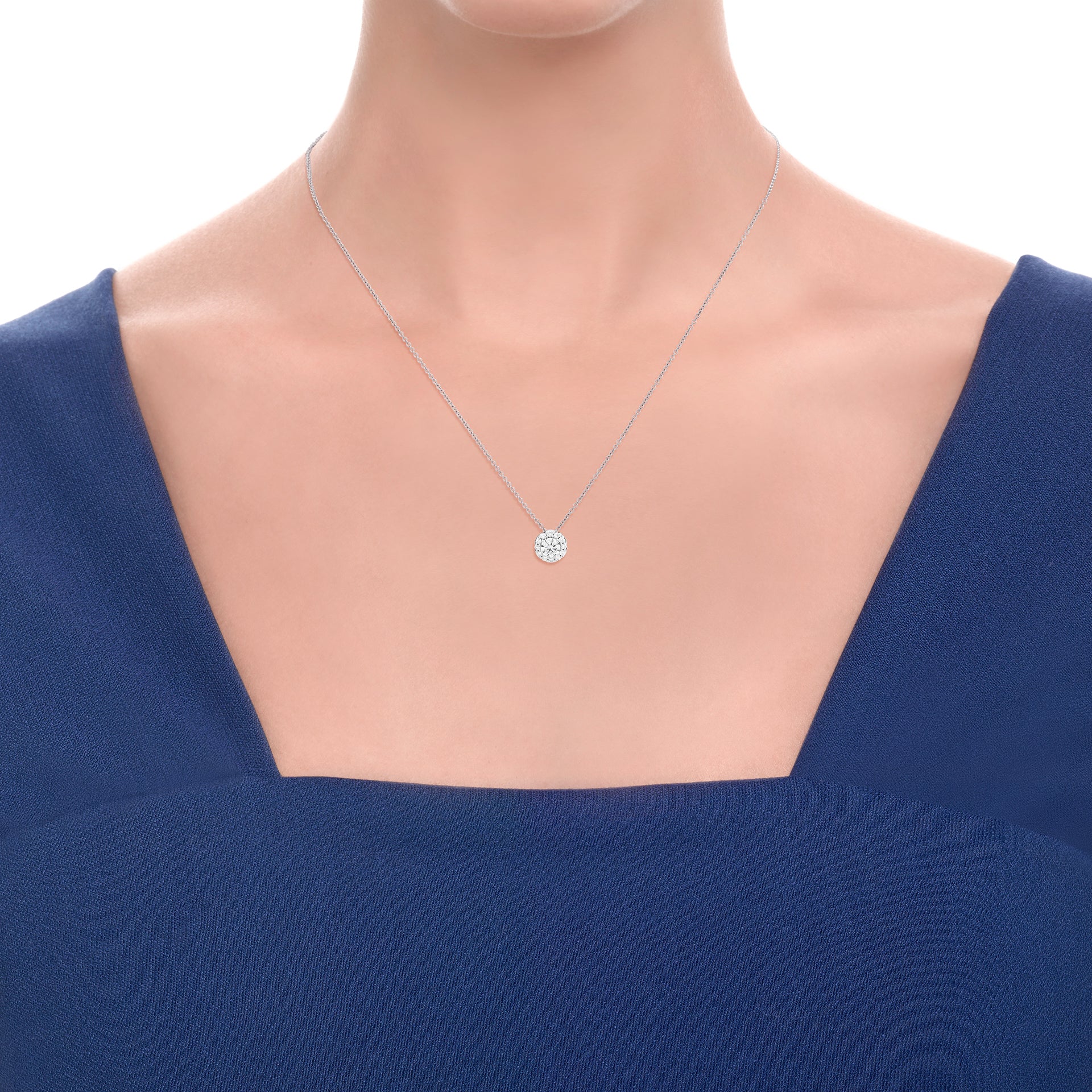 Collana punto luce donna Recarlo in oro bianco e diamanti P01SC018/024-45