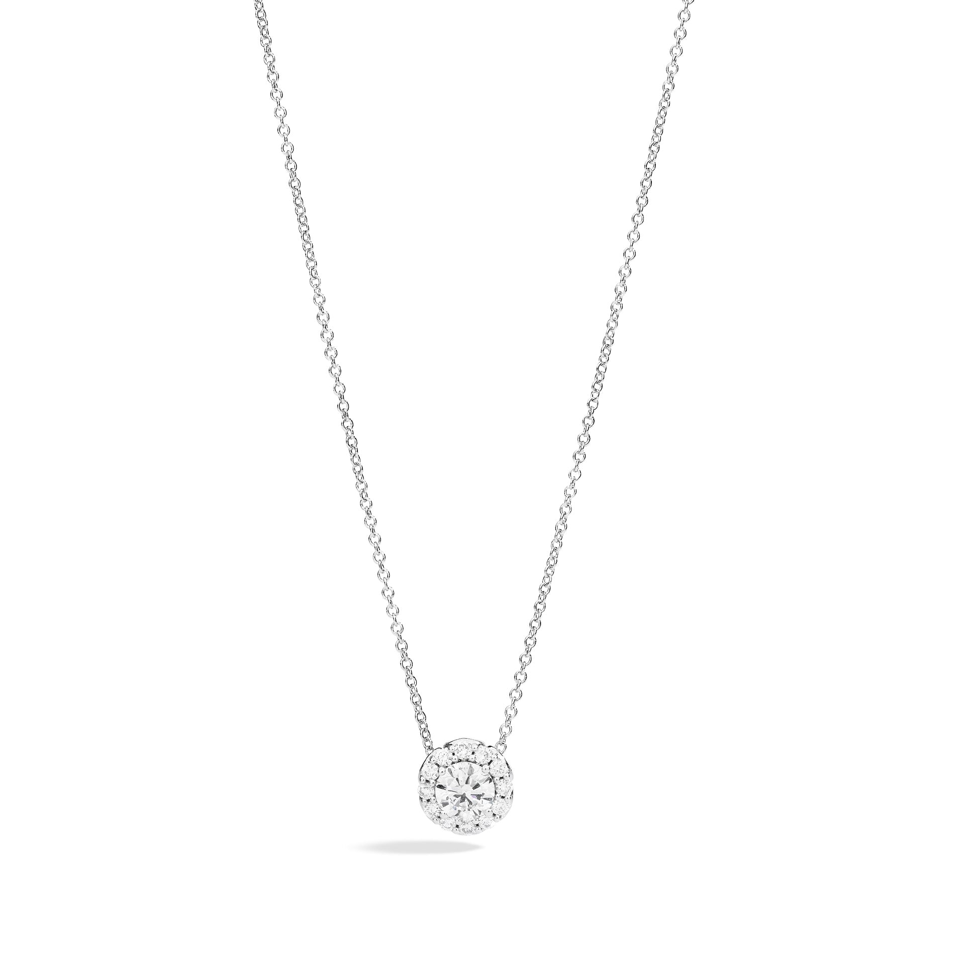 Collana punto luce donna Recarlo in oro bianco e diamanti P01SC018/024-45