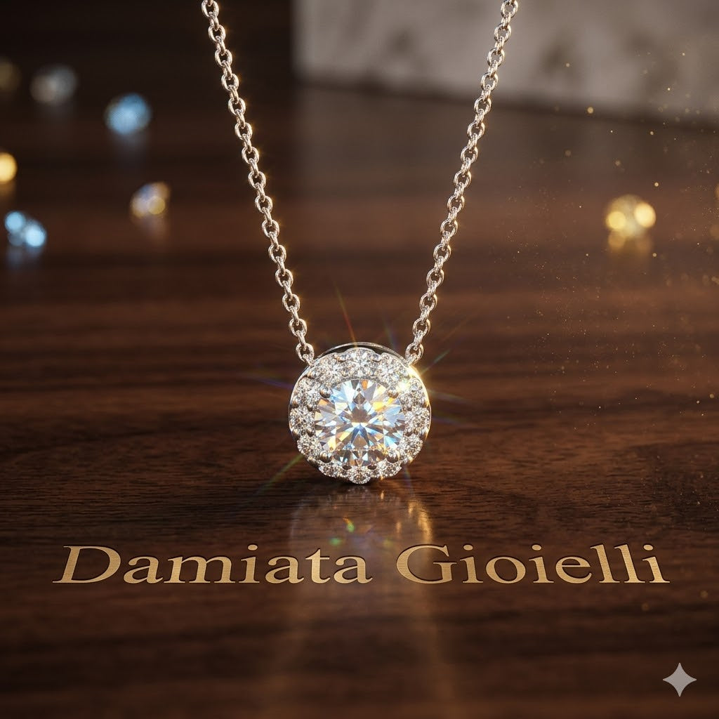 Collana punto luce donna Recarlo in oro bianco e diamanti P01SC018/024-45