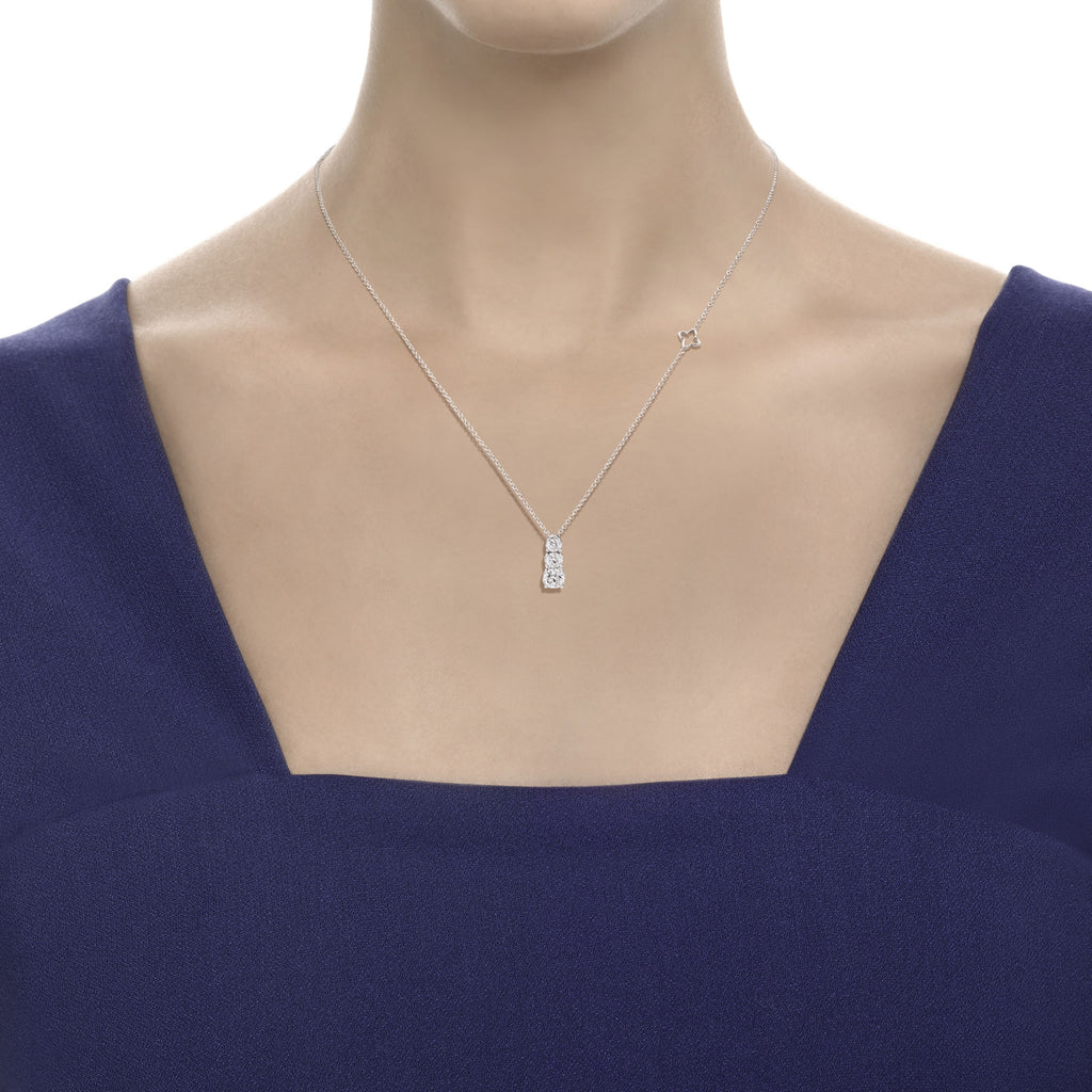 Collana trilogu donna Recarlo in oro bianco e diamanti P01TS001