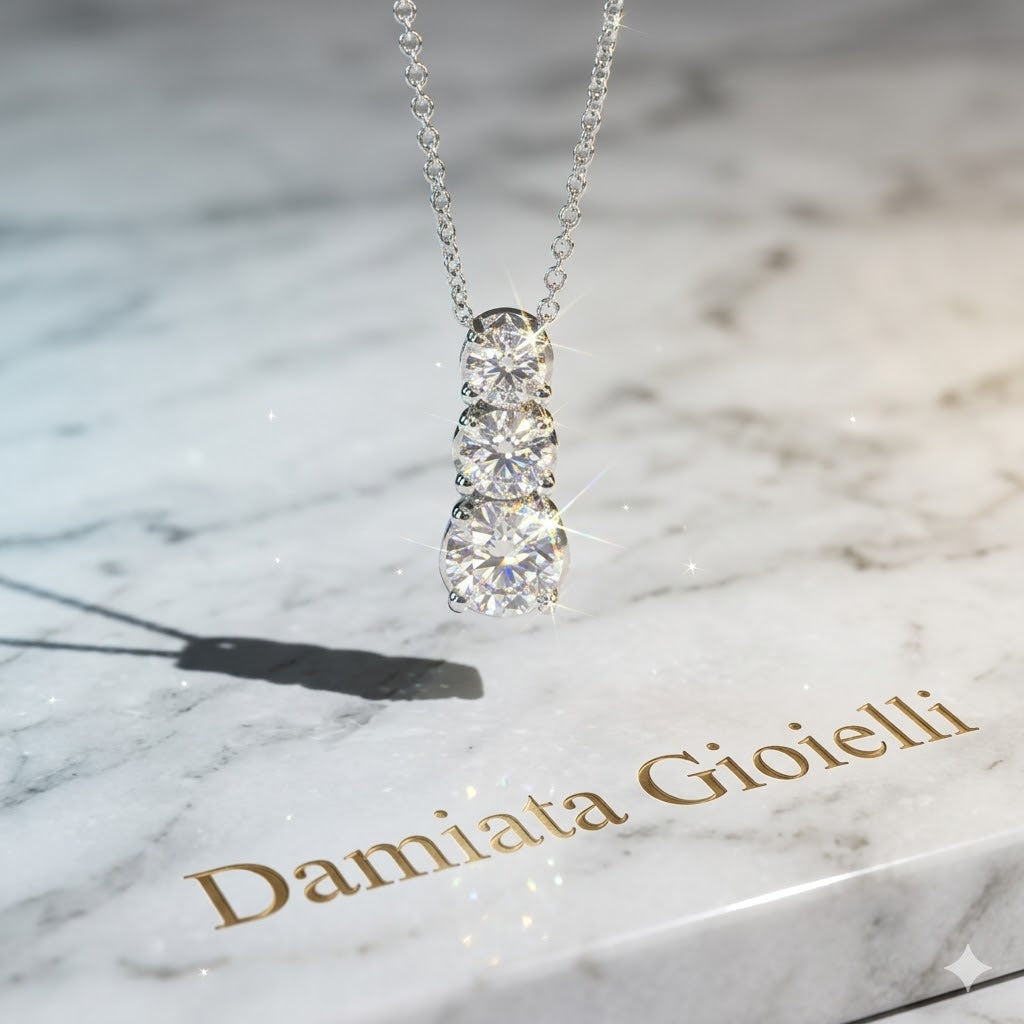 Collana trilogy donna Recarlo in oro bianco e diamanti P01TS001