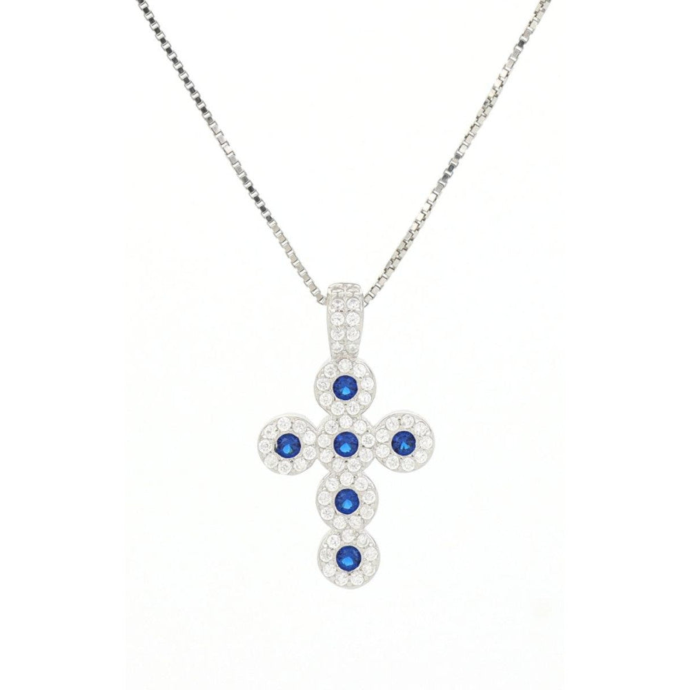 Collana a croce donna Urania Preziosi in argento e zirconi P2601ZF