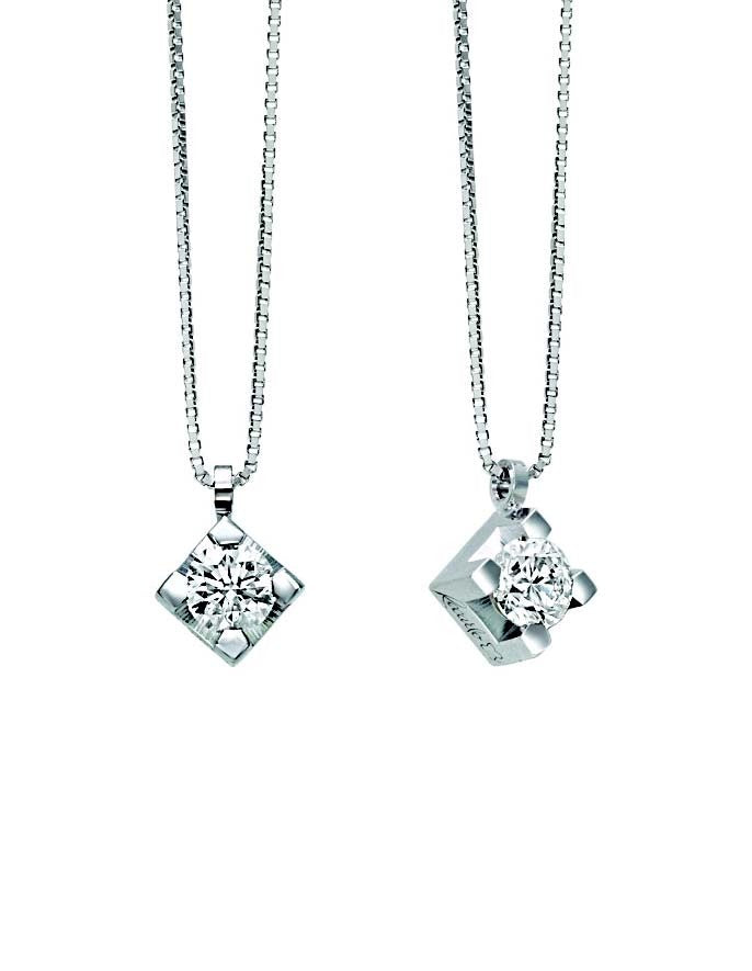 Collana punto lice donna Recarlo in oro bianco e diamante P30PX350/012-45A