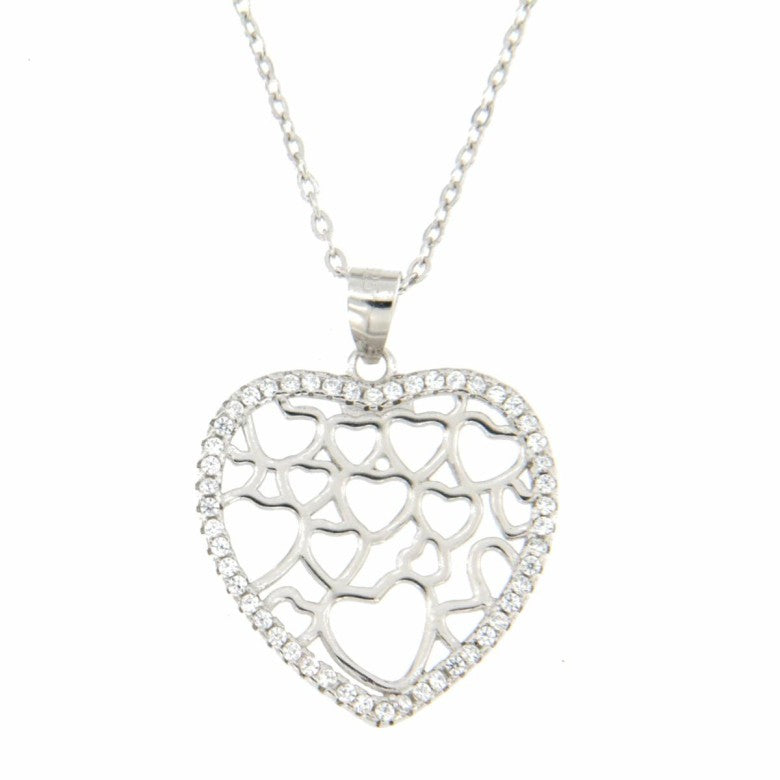 Collana cuore donna Urania Preziosi in argento e zirconi P3129