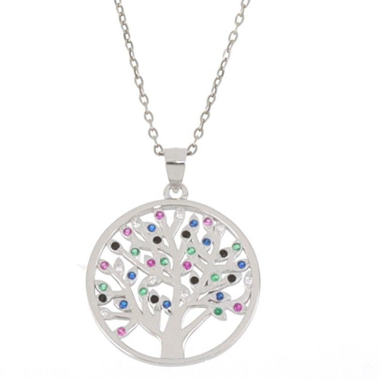 Collana albero della vita donna Urania Preziosi in argento e zirconi P3190MIX