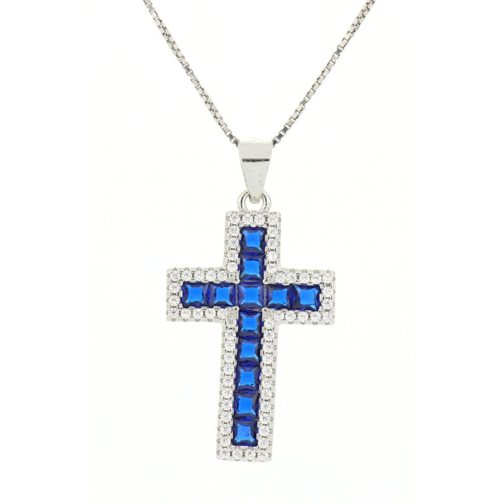 Collana croce donna Urania Preziosi in argento e zirconi P3795ZF