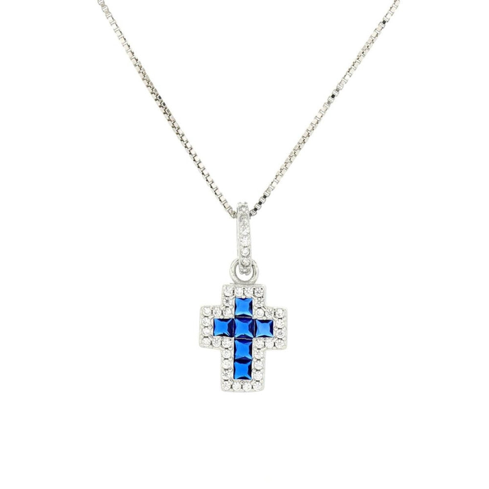 Collana croce donna Urania Preziosi in argento e zirconi P3862ZF