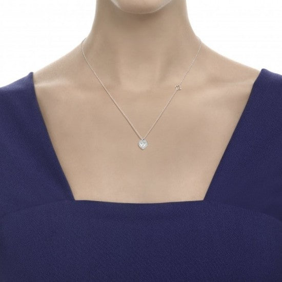 Collana cuore donna Recarlo collezione Anniversary Love in oro bianco e diamanti P67SC002/023-45