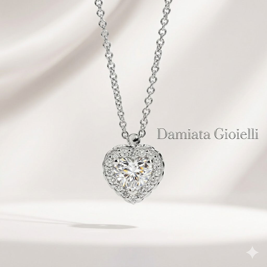 Collana cuore donna Recarlo collezione Anniversary Love in oro bianco e diamanti P67SC002/023-45