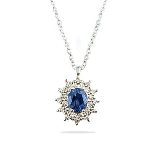 Collana donna Recarlo in oro bianco, diamanti e zaffiro P77CC001/ZB-45