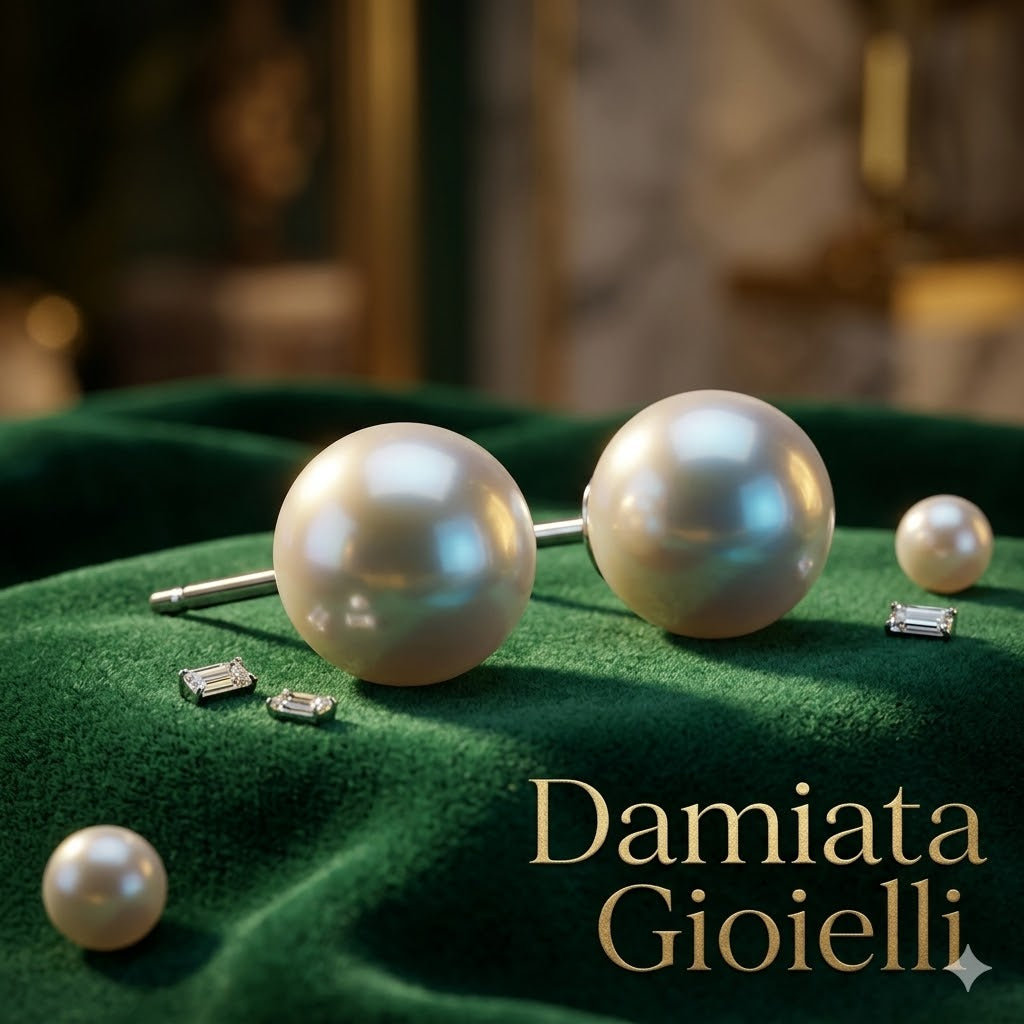 Orecchini donna Nimei in oro bianco con perle d'acqua salata Akoya PAK859BN