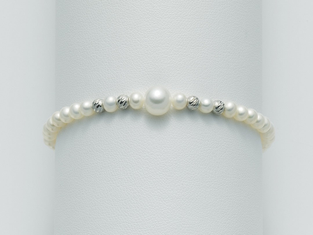 Bracciale filo di perle donna Miluna in oro bianco PBR1557X