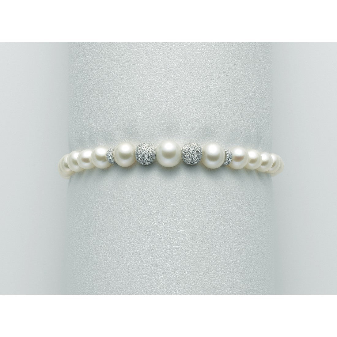 Bracciale a scalare filo di perle donna Miluna in oro bianco e perle PBR1969V