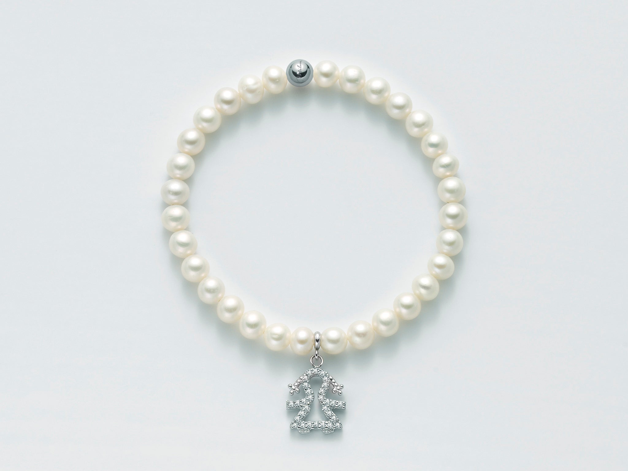Bracciale elastico donna Miluna in argento con zirconi PBR2128