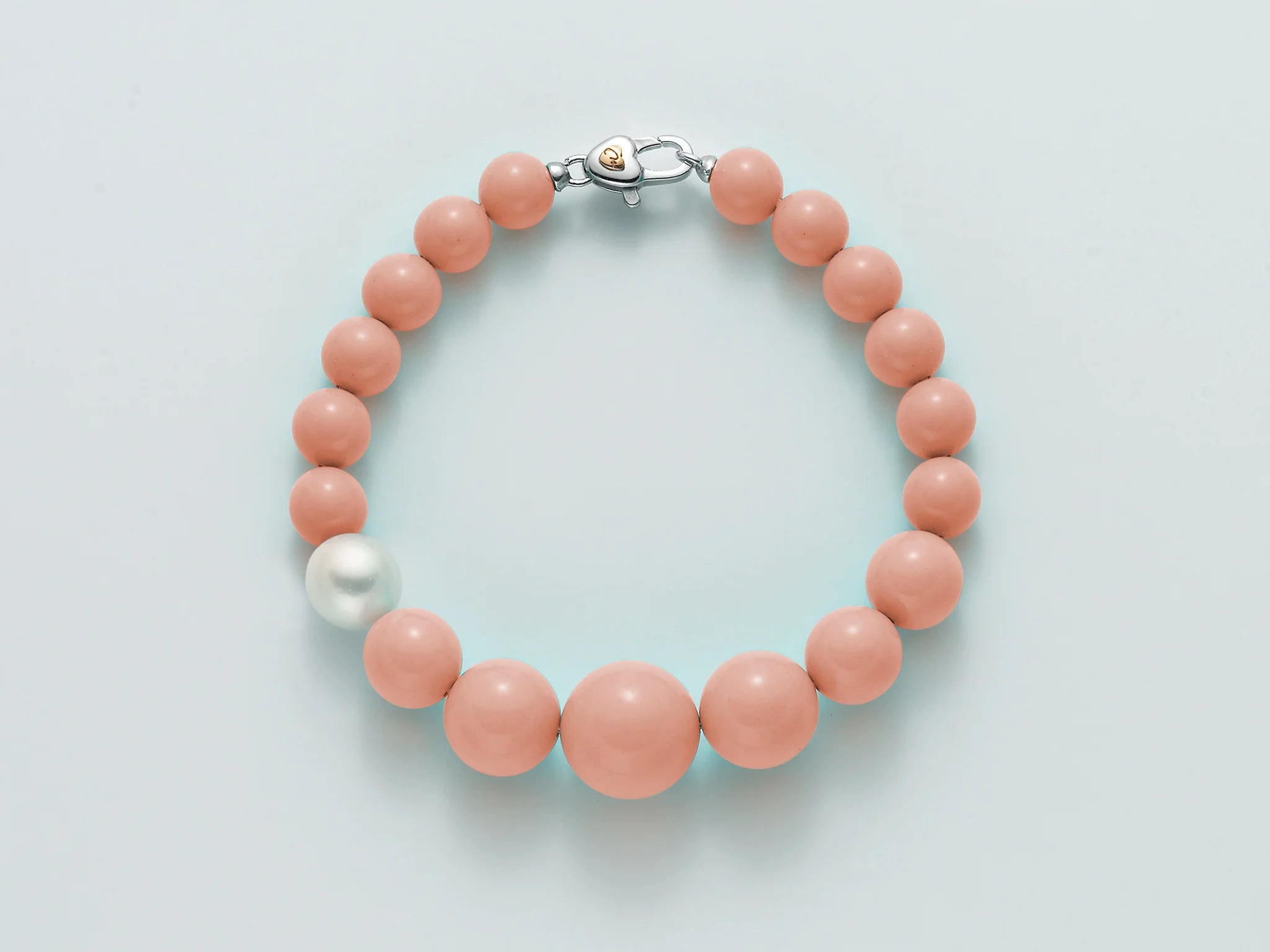 Bracciale degradè donna Miluna con corallo rosa e perla PBR2392V