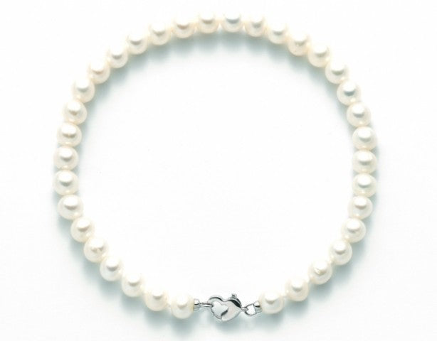 Bracciale donna Miluna filo di perle con chiusura in oro bianco PBR2513