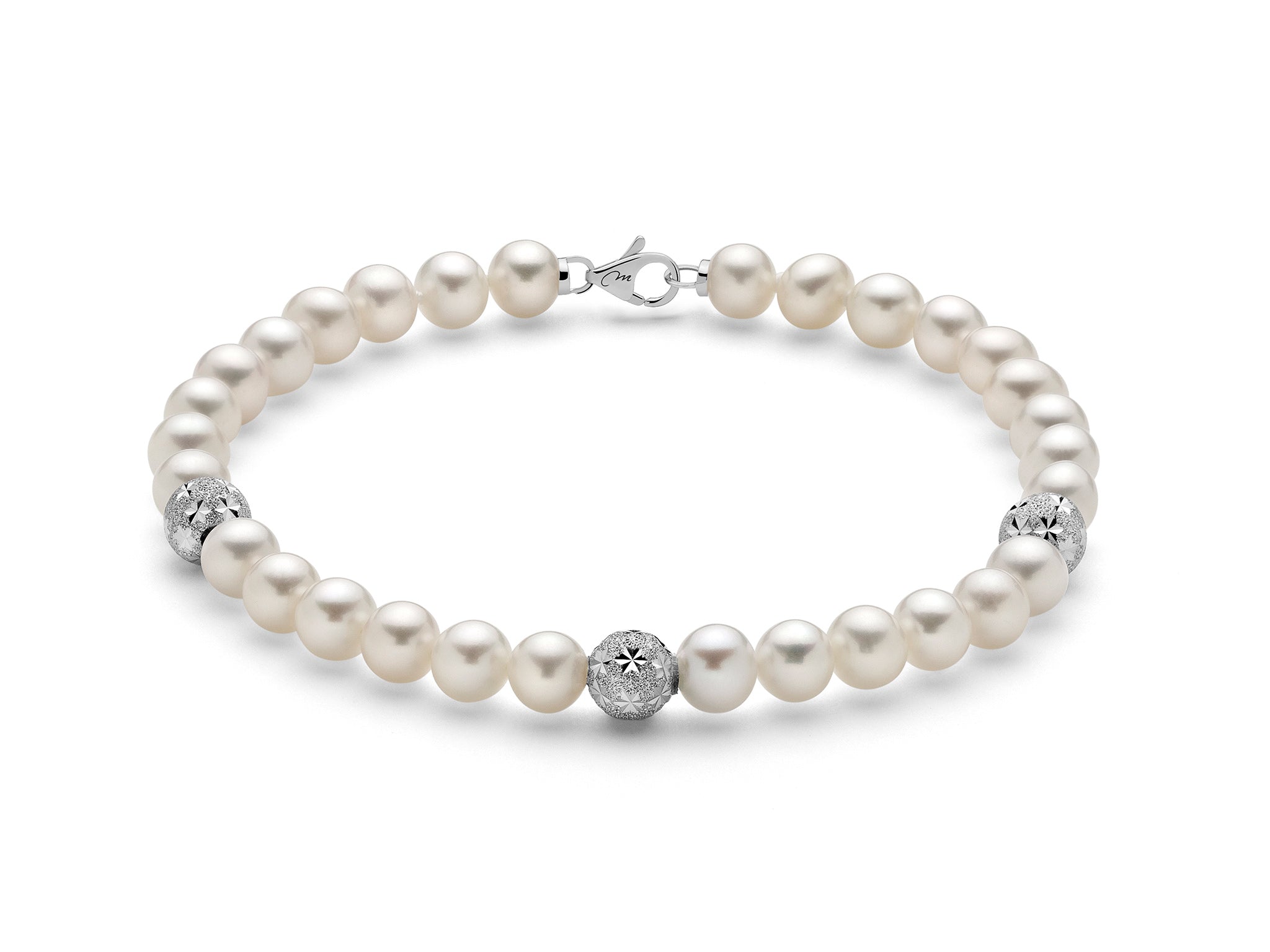 Bracciale filo di perle donna Miluna in oro bianco PBR2765V