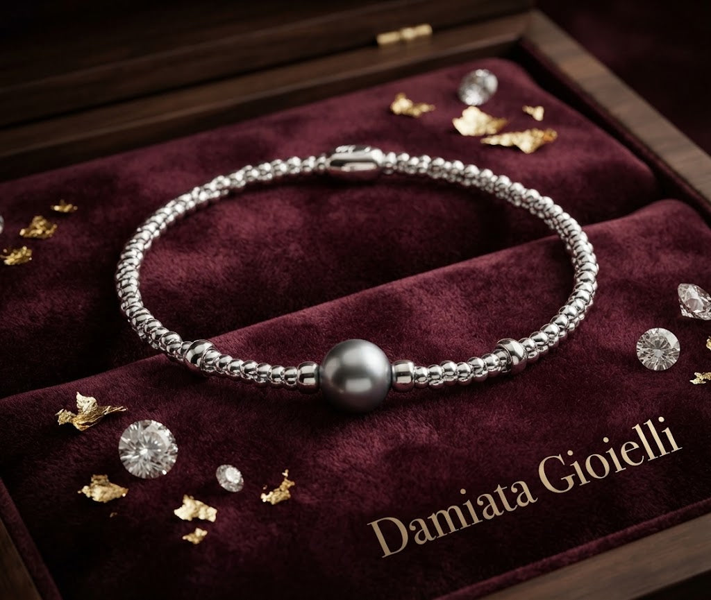 Bracciale elastico donna Miluna in argento e perla ref. PBR2993-S