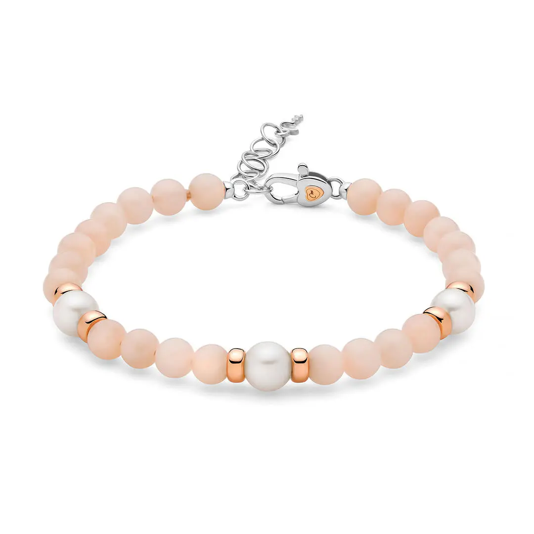 Bracciale donna Miluna in argento, perle e giada rosa PBR3538
