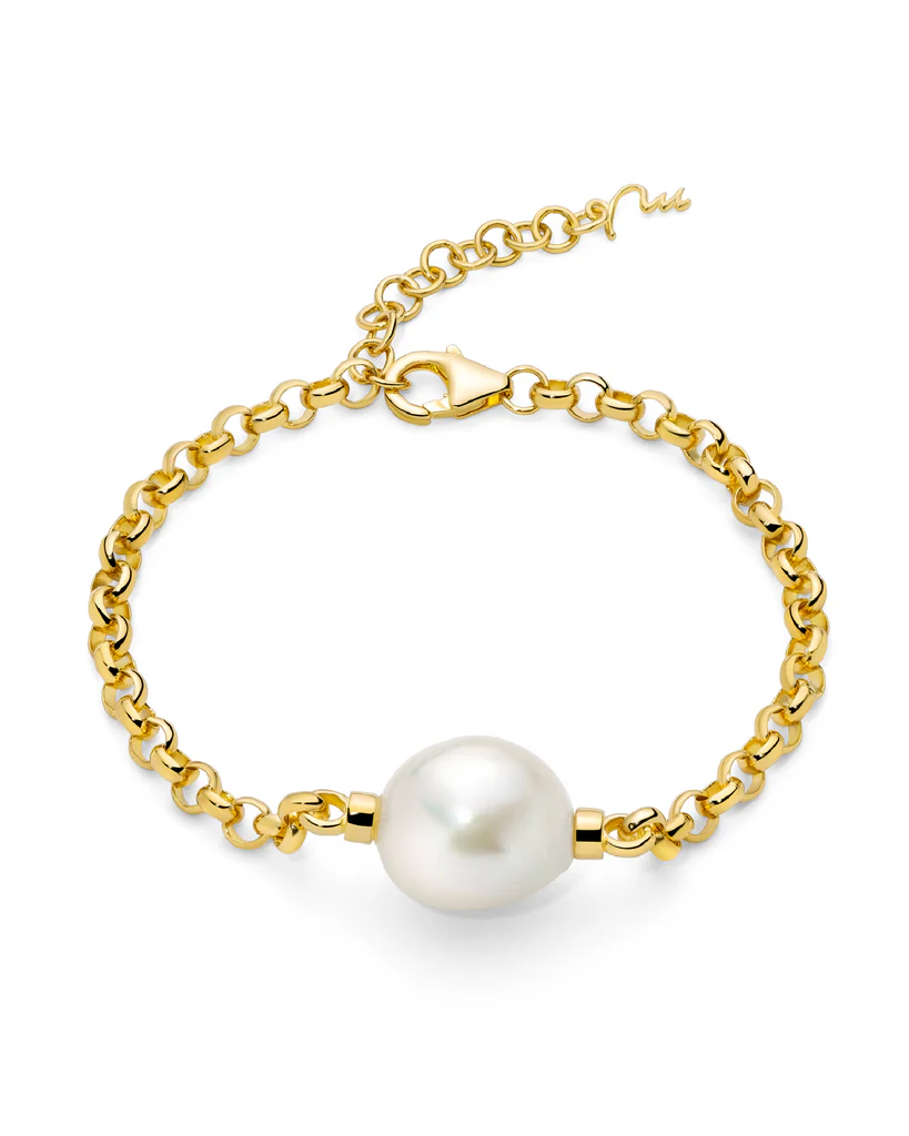 Bracciale donna Miluna in argento dorato e perla barocca PBR3546G