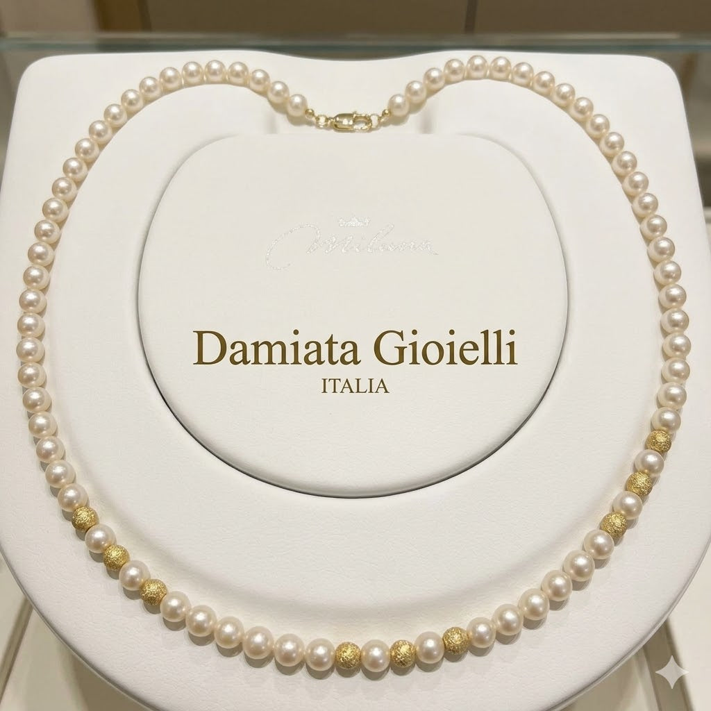 Collana filo di perle Miluna in oro giallo PCL1143GY