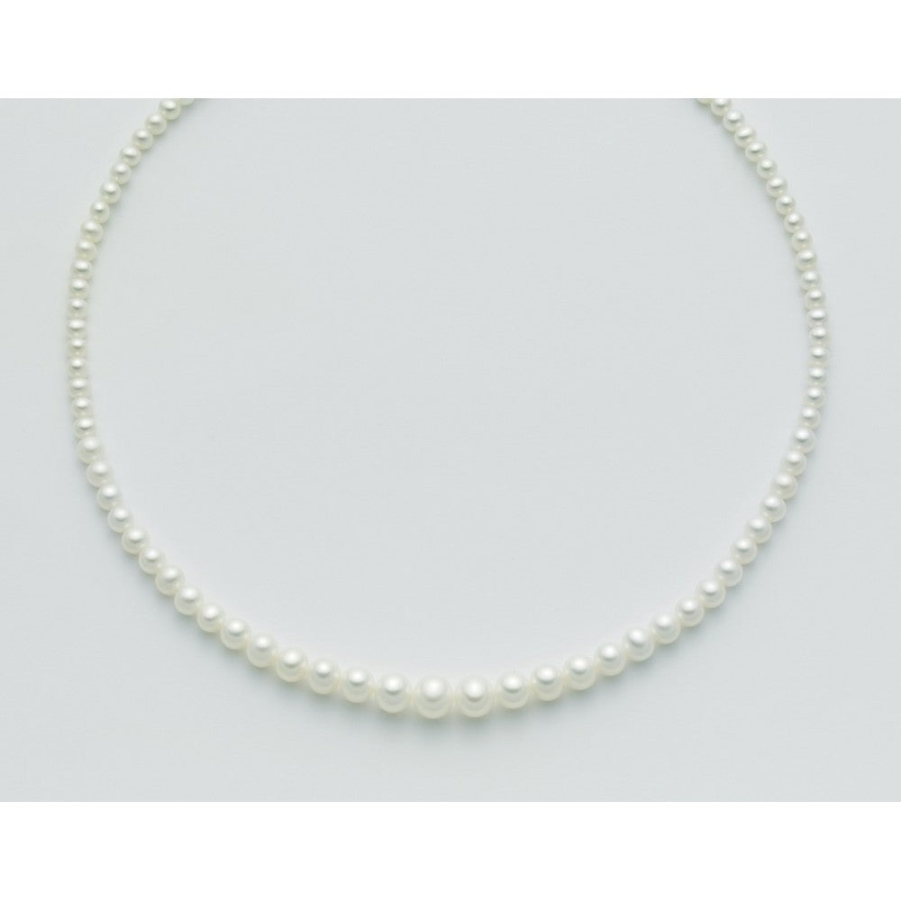 Collana a scalare donna Miluna filo di perle in oro bianco PCL2210V