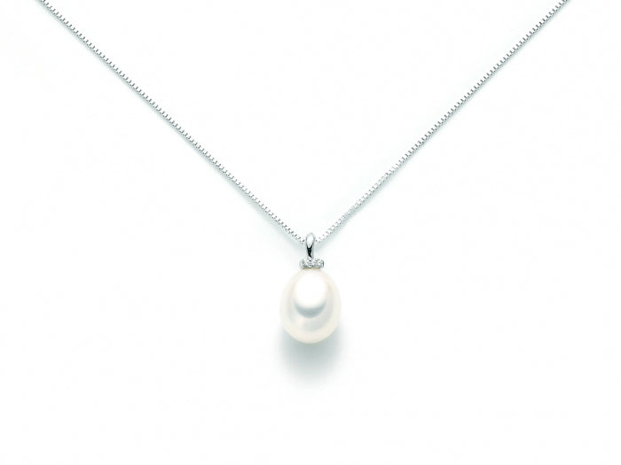 Collana donna Miluna in oro bianco, diamanti e perla PCL3170X
