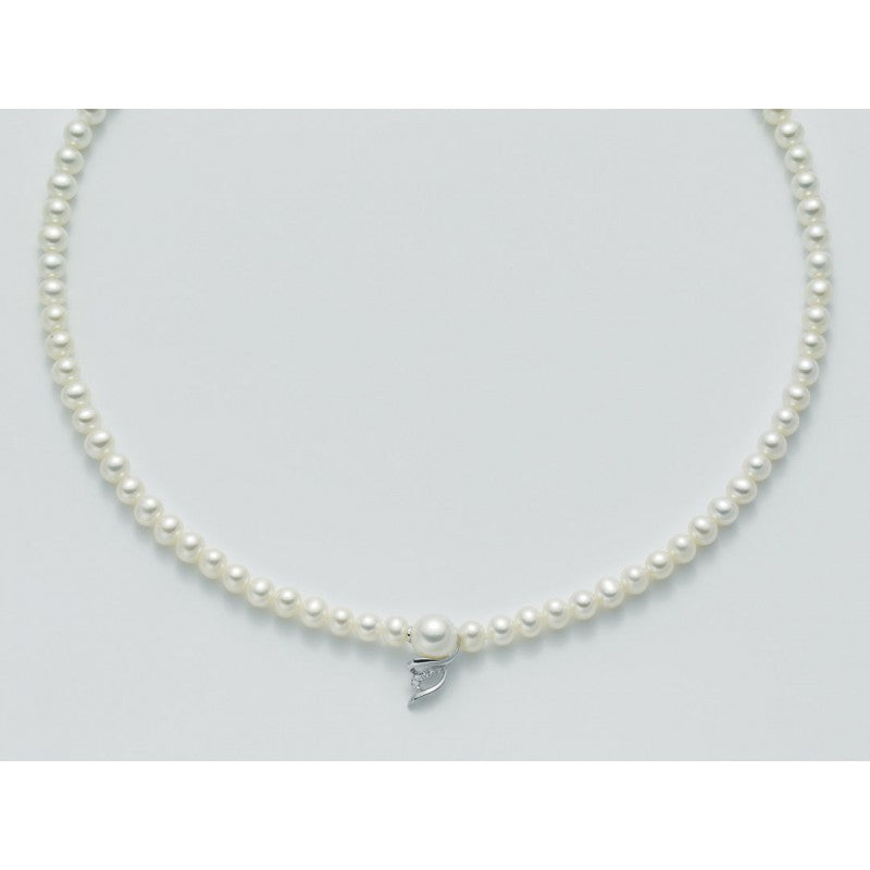 Collana filo di perle Miluna in oro bianco PCL4043