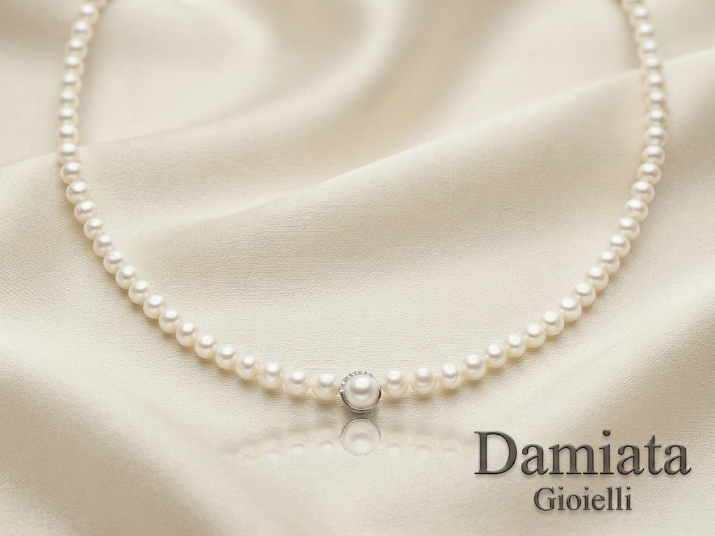 Collana filo di perle donna Miluna in oro bianco ref. PCL4053