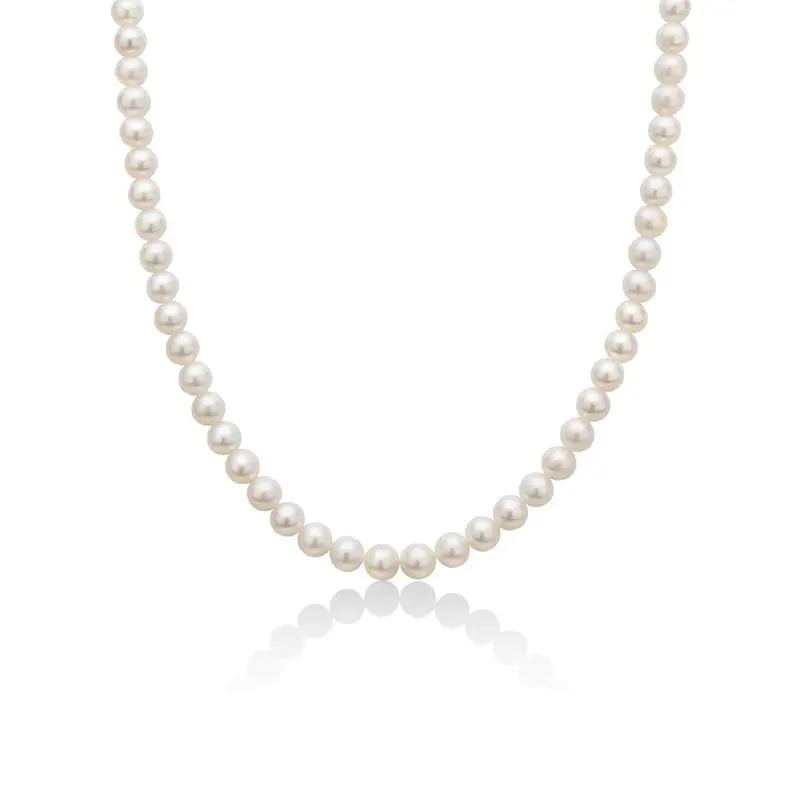 Collana donna Miluna filo di perle in oro bianco PCL4201V