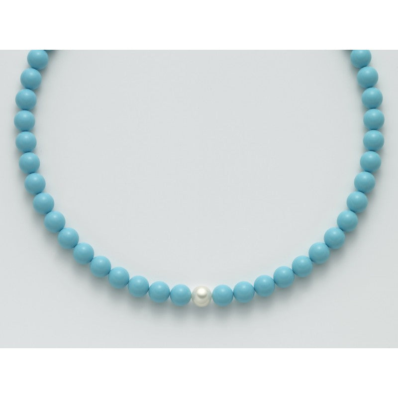 Collana donna Lucciole Gioielli filo di pasta di turchese con perla AG182TURPER