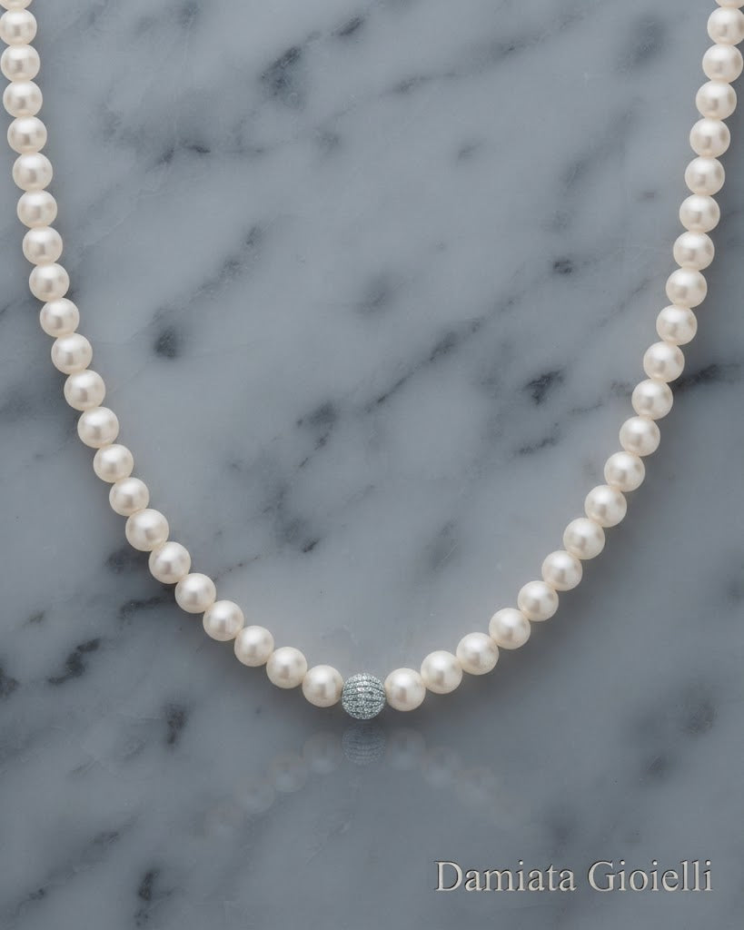 Collana filo di perle donna Miluna in oro bianco ref. PCL5300V