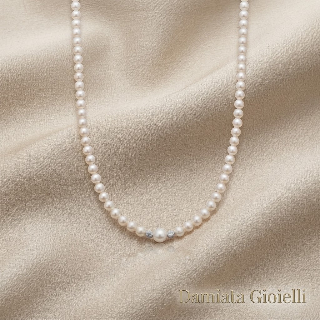 Collana filo di perle donna Miluna in oro bianco ref. PCL5304V