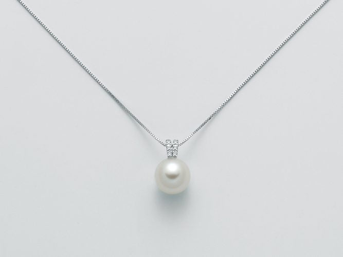Collana donna Miluna in oro bianco, diamanti e perla PCL5524