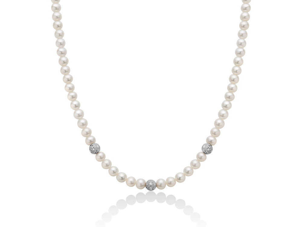 Collana filo di perle Miluna in oro bianco PCL5534V