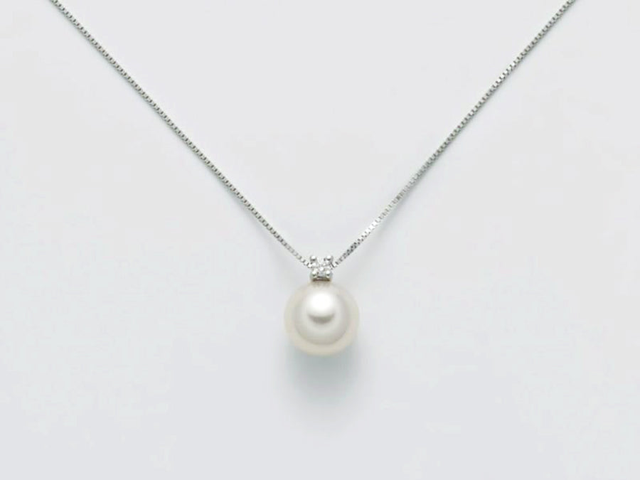 Collana donna Miluna in oro bianco, diamante e perla PCL5615M