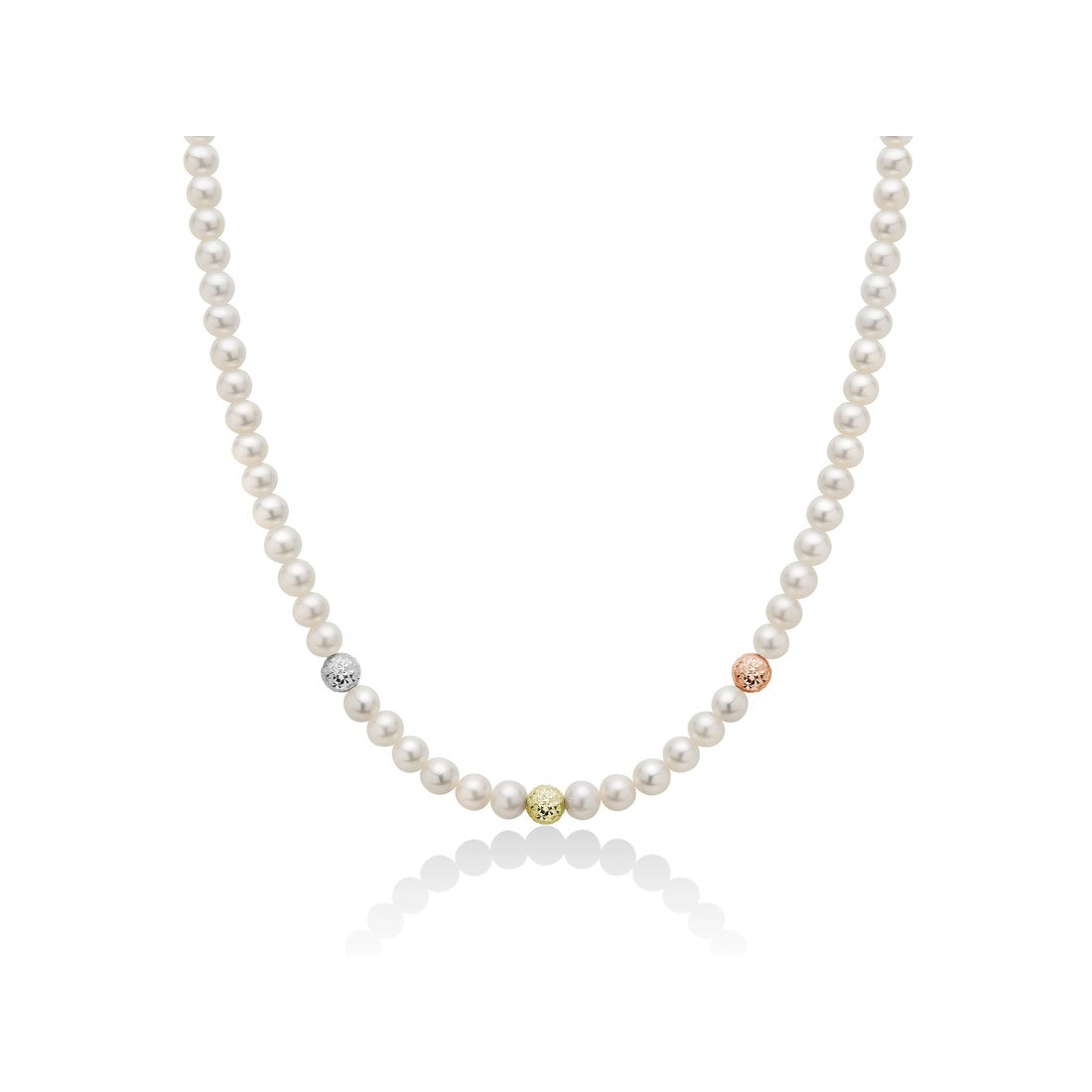 Collana donna Miluna filo di perle in oro bianco PCL5631V