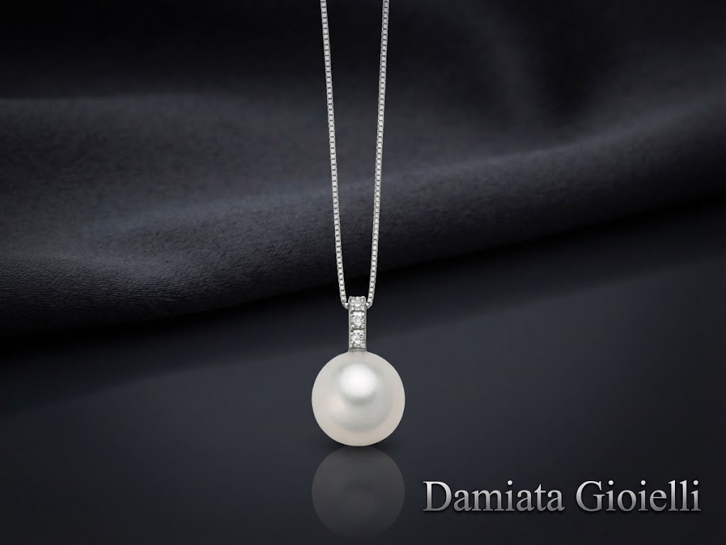 Collana donna Miluna in oro bianco, diamanti e perla ref. PCL6276