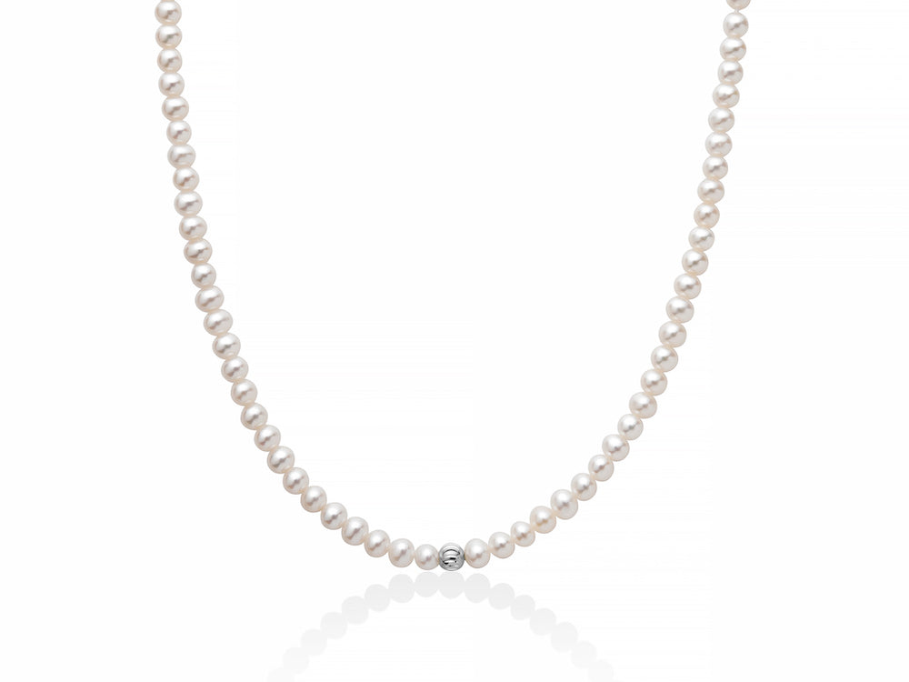 Collana donna Miluna filo di perle d'acqua dolce in oro bianco PCL6315