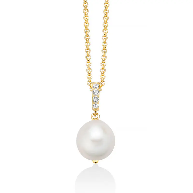 Collana donna Miluna in argento dorato, topazi e perla barocca PCL6538G