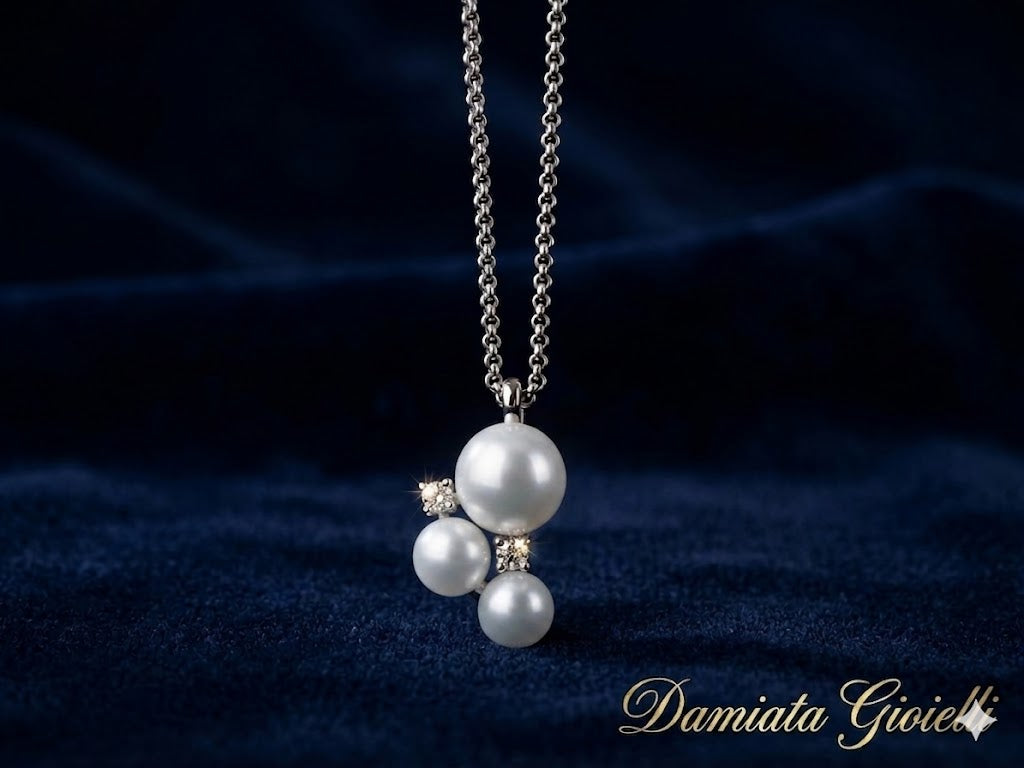 Collana donna Miluna in argento 925%, topazi e perle PCL6797